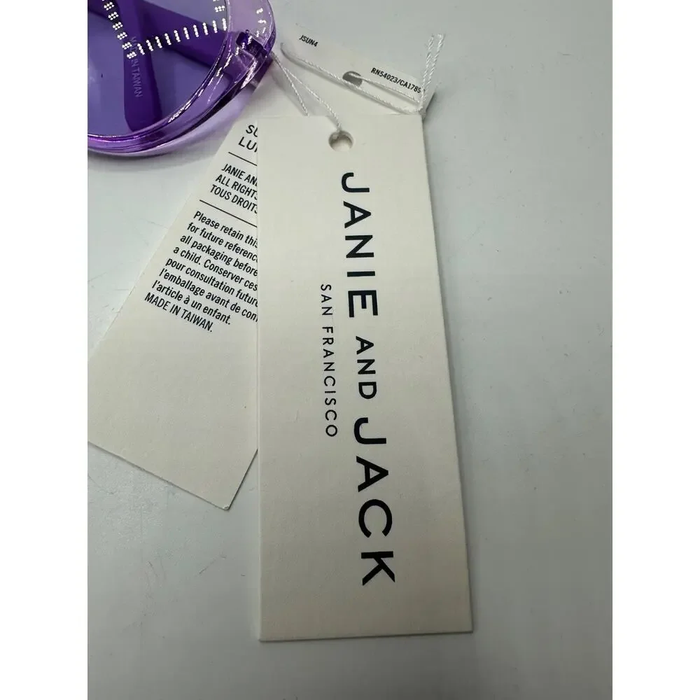 NWT Janie And Jack Round Sunglasses 0-2 Yr Lavender Tinted UV Lenses Casual A42
